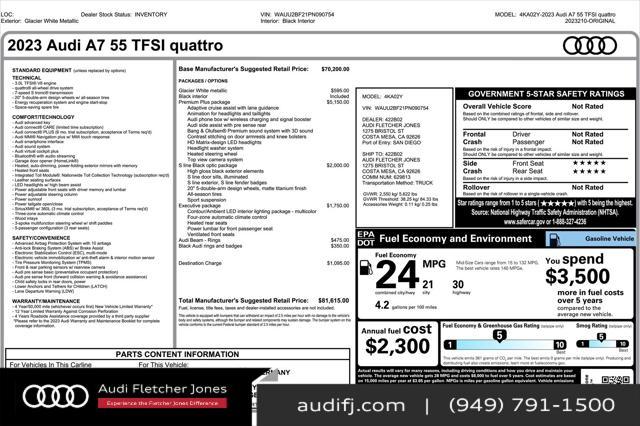 used 2023 Audi A7 car, priced at $63,894