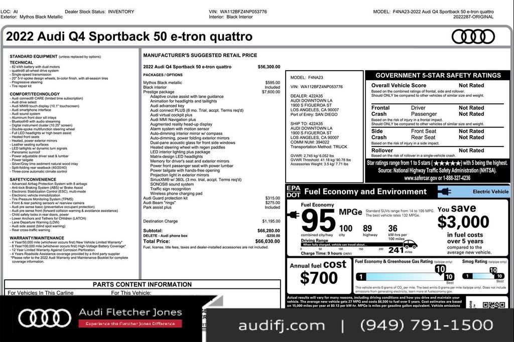 used 2022 Audi Q4 e-tron car, priced at $34,893