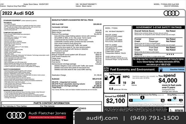 used 2022 Audi SQ5 car, priced at $42,894