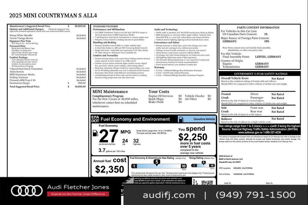 used 2025 MINI Countryman car, priced at $33,893