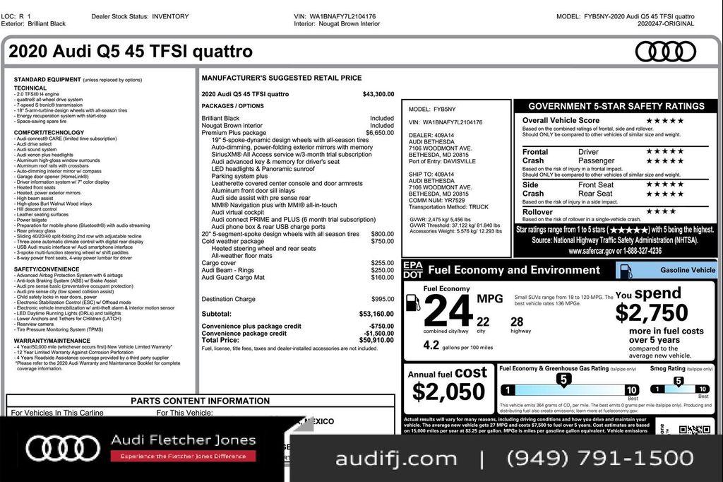 used 2020 Audi Q5 car