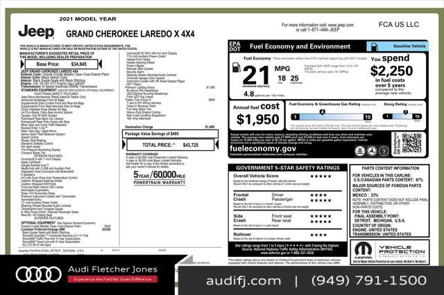 used 2021 Jeep Grand Cherokee car, priced at $24,391