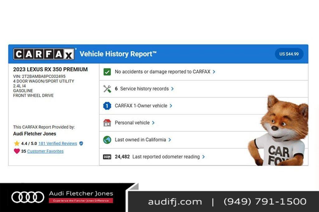 used 2023 Lexus RX 350 car, priced at $45,892