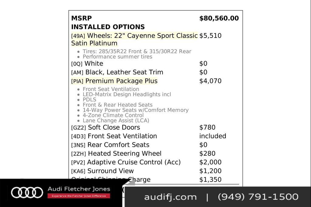used 2022 Porsche Cayenne car, priced at $63,393