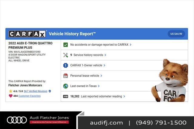 used 2022 Audi e-tron car, priced at $32,894