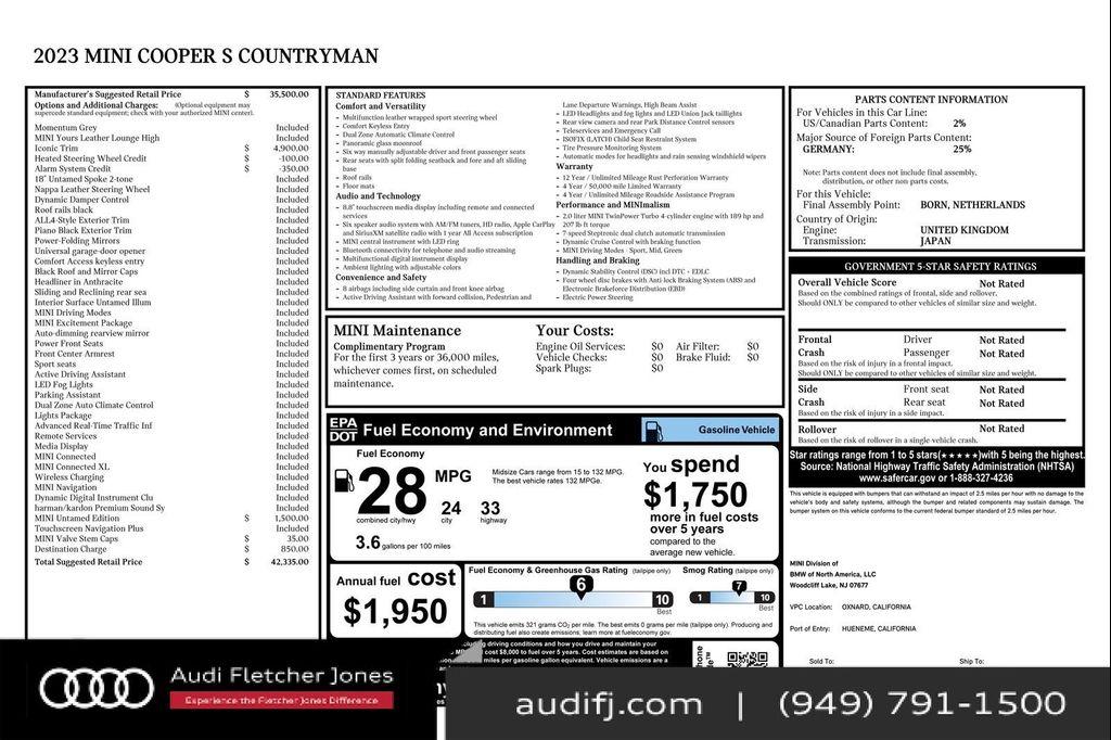 used 2023 MINI Countryman car, priced at $23,894