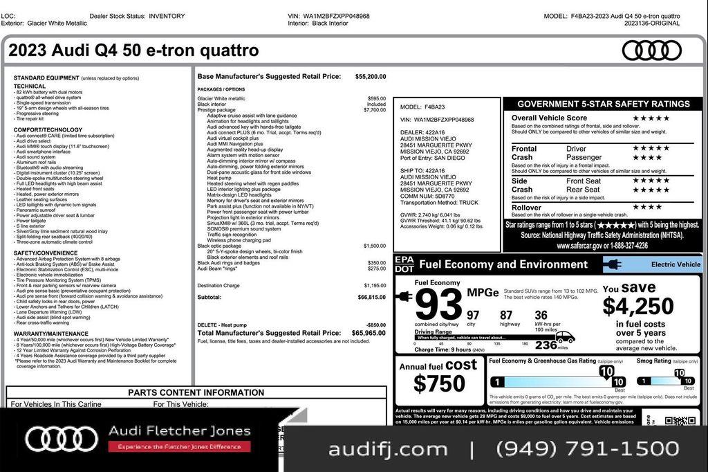 used 2023 Audi Q4 e-tron car, priced at $31,394