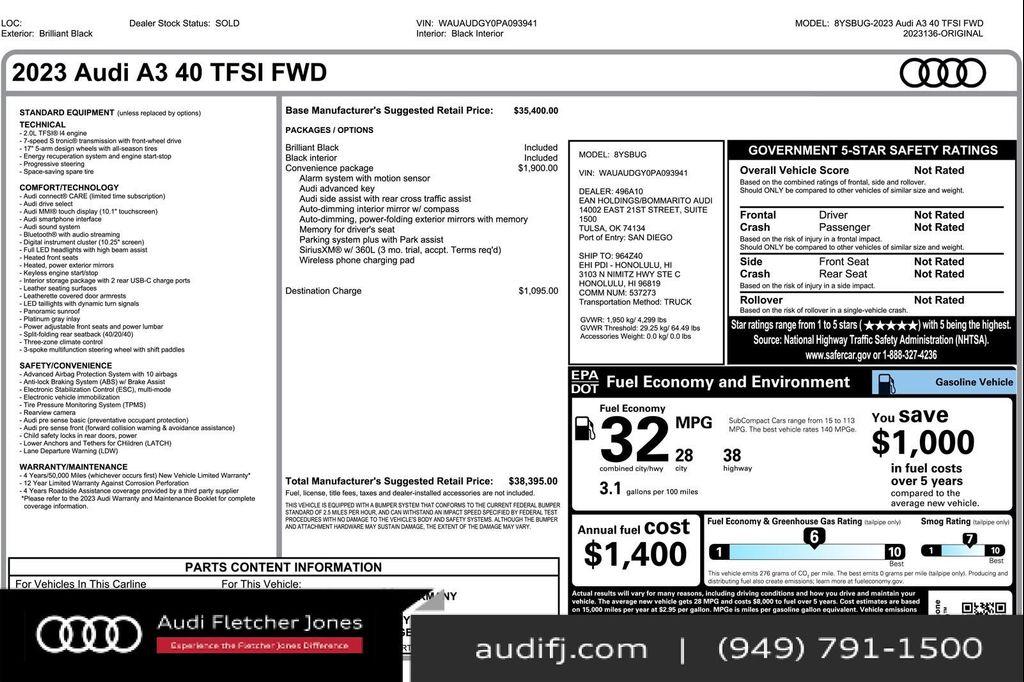 used 2023 Audi A3 car, priced at $21,892
