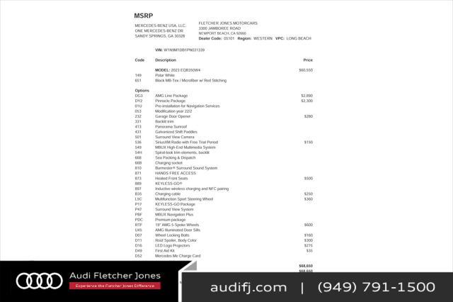 used 2023 Mercedes-Benz EQB 350 car, priced at $35,893