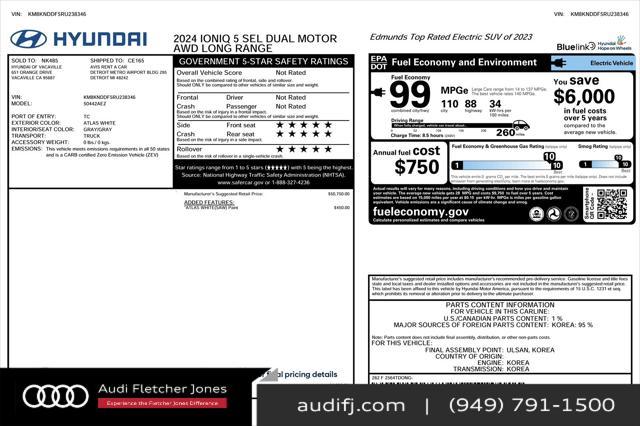used 2024 Hyundai IONIQ 5 car, priced at $31,893