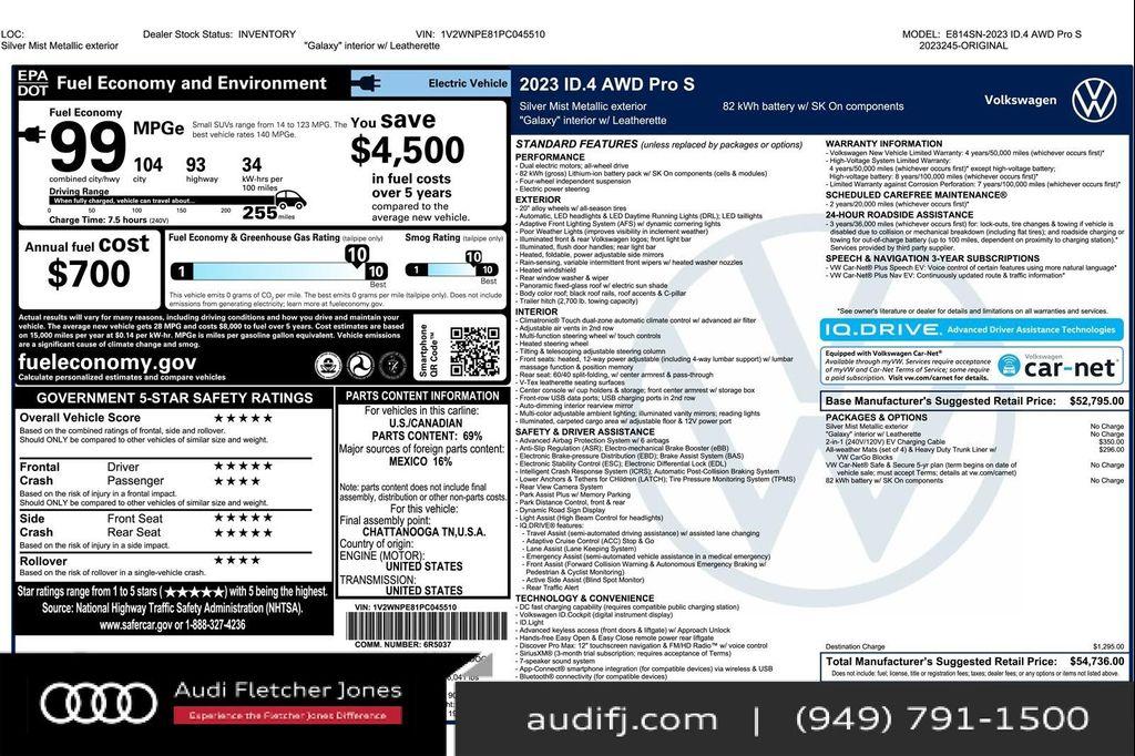 used 2023 Volkswagen ID.4 car, priced at $23,393