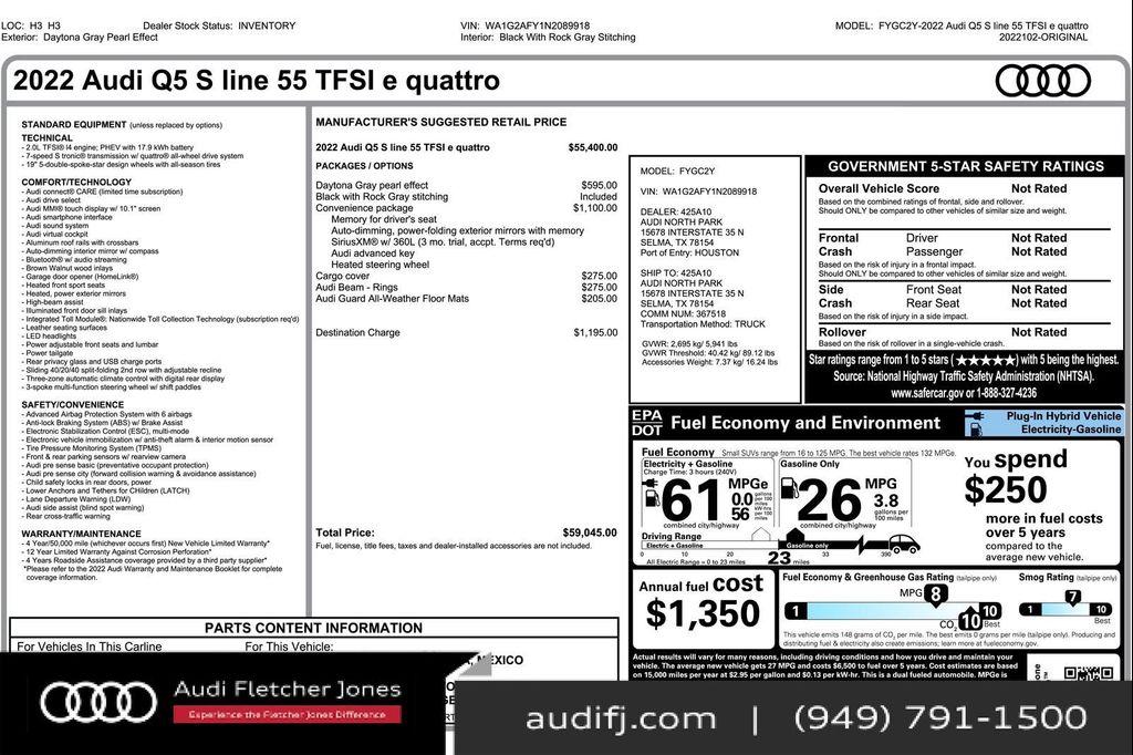 used 2022 Audi Q5 car, priced at $26,890