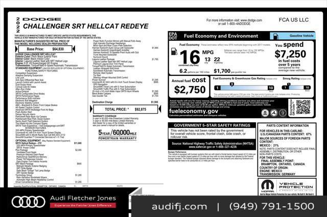 used 2022 Dodge Challenger car, priced at $71,892