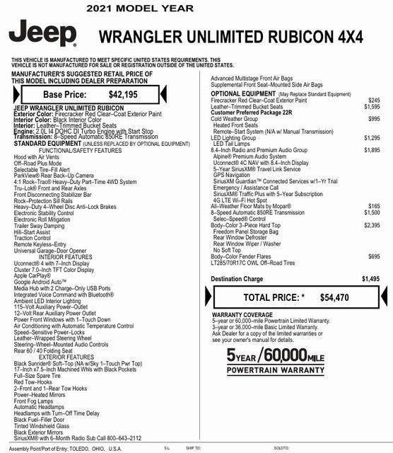 used 2021 Jeep Wrangler Unlimited car, priced at $34,995