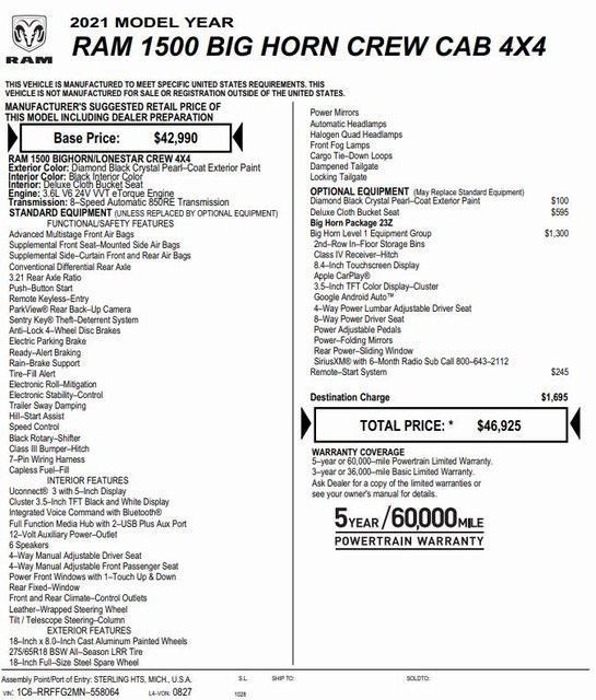 used 2021 Ram 1500 car, priced at $27,994