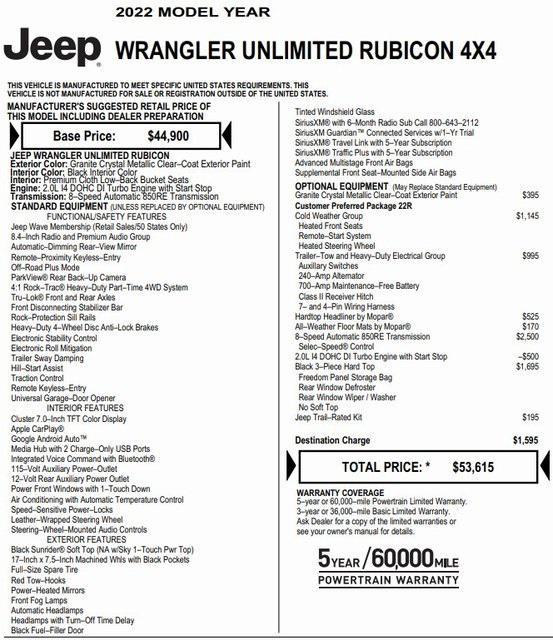 used 2022 Jeep Wrangler Unlimited car, priced at $41,495