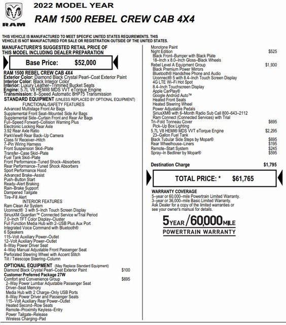 used 2022 Ram 1500 car, priced at $41,397
