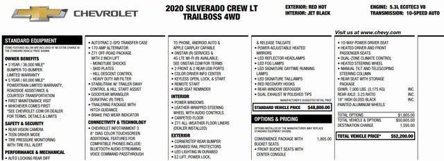 used 2020 Chevrolet Silverado 1500 car, priced at $38,045