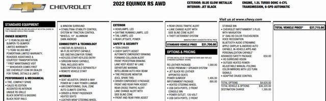 used 2022 Chevrolet Equinox car, priced at $26,094