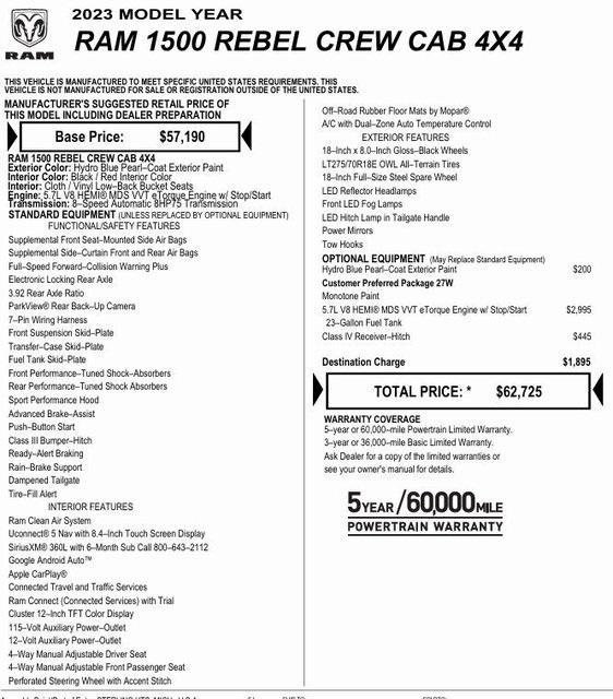used 2023 Ram 1500 car, priced at $48,345
