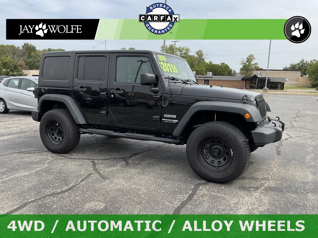 used 2018 Jeep Wrangler JK Unlimited car, priced at $19,450