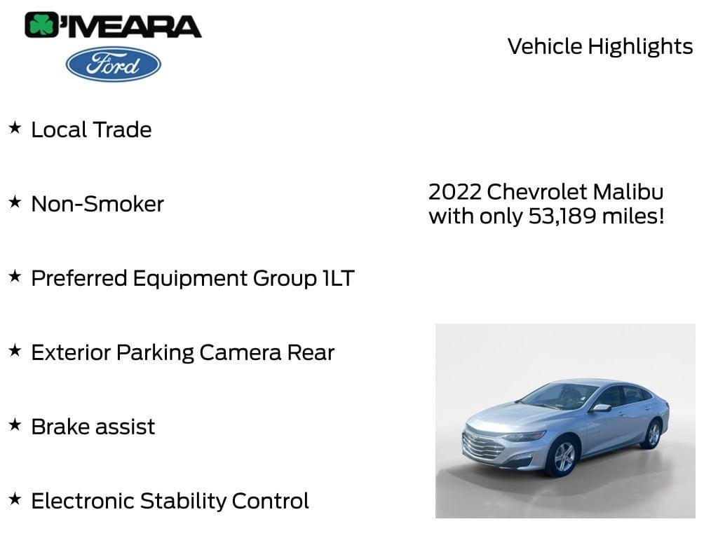 used 2022 Chevrolet Malibu car, priced at $18,990