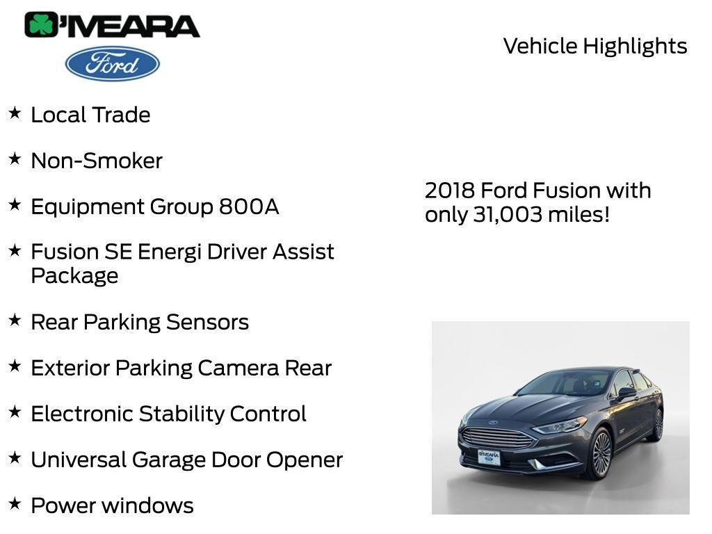 used 2018 Ford Fusion Energi car, priced at $17,990
