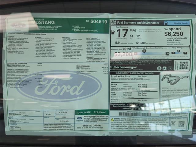 new 2024 Ford Mustang car, priced at $72,360
