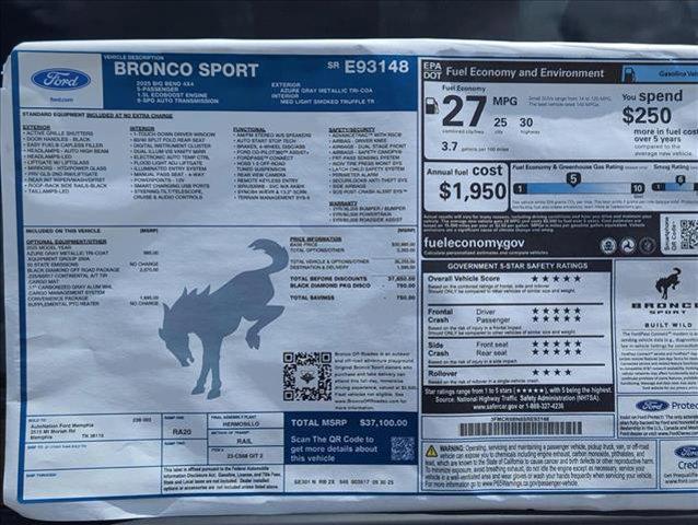 new 2025 Ford Bronco Sport car, priced at $32,911