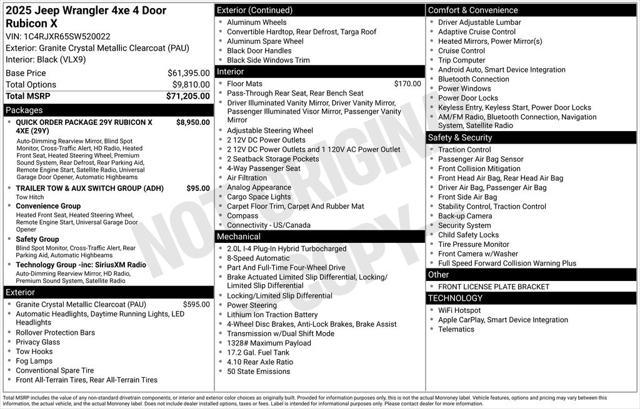 new 2025 Jeep Wrangler 4xe car, priced at $65,734