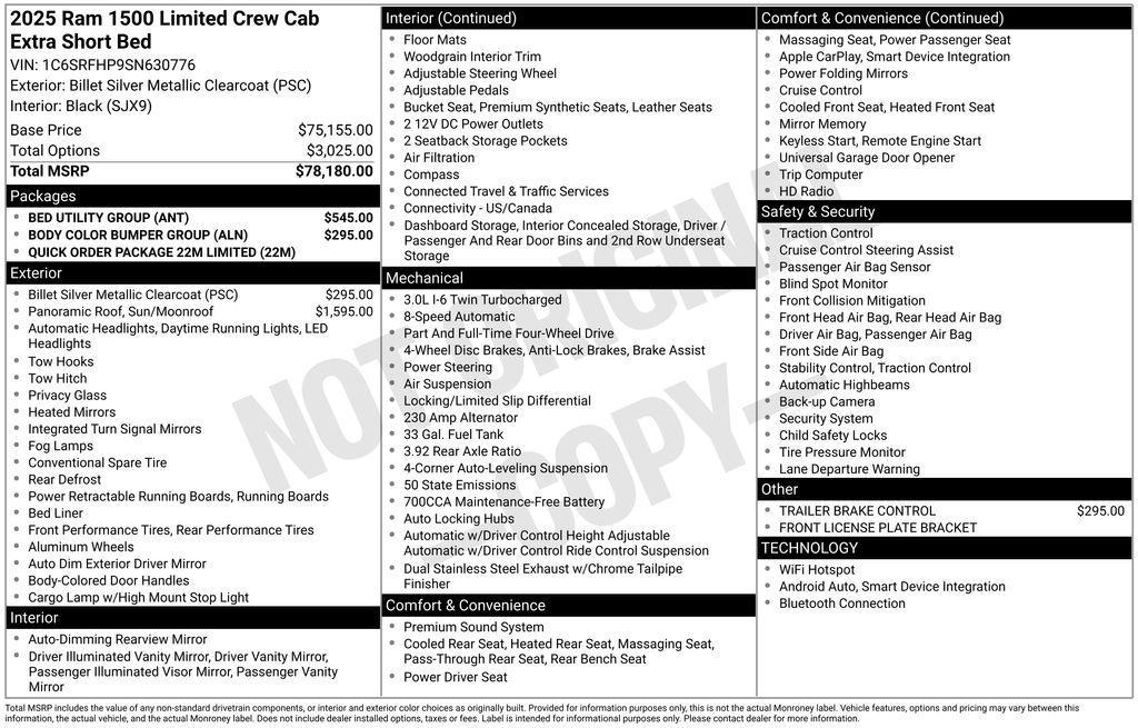 used 2025 Ram 1500 car, priced at $67,495