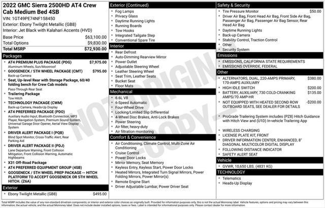 used 2022 GMC Sierra 2500 car, priced at $58,995