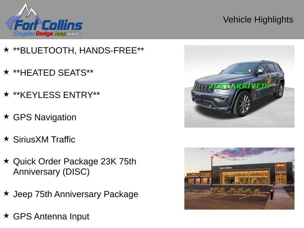 used 2017 Jeep Grand Cherokee car, priced at $16,995