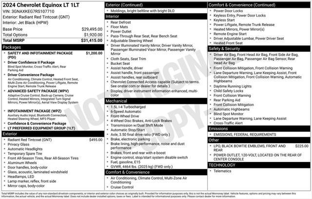 used 2024 Chevrolet Equinox car, priced at $24,995