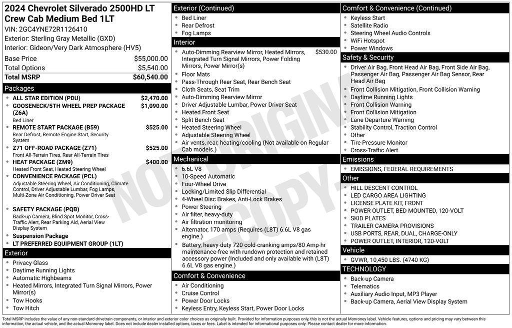 used 2024 Chevrolet Silverado 2500 car, priced at $54,885