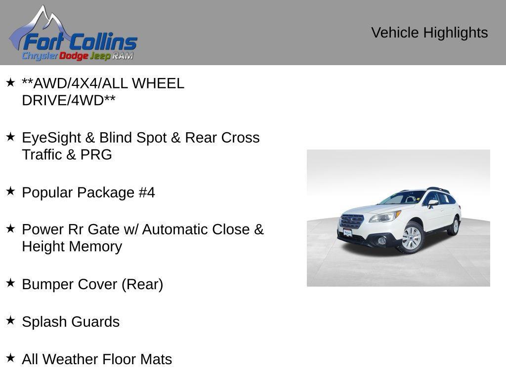 used 2016 Subaru Outback car, priced at $11,295