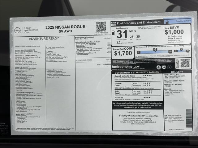 new 2025 Nissan Rogue car, priced at $33,999