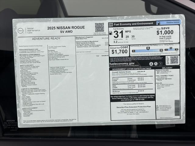 new 2025 Nissan Rogue car, priced at $34,640