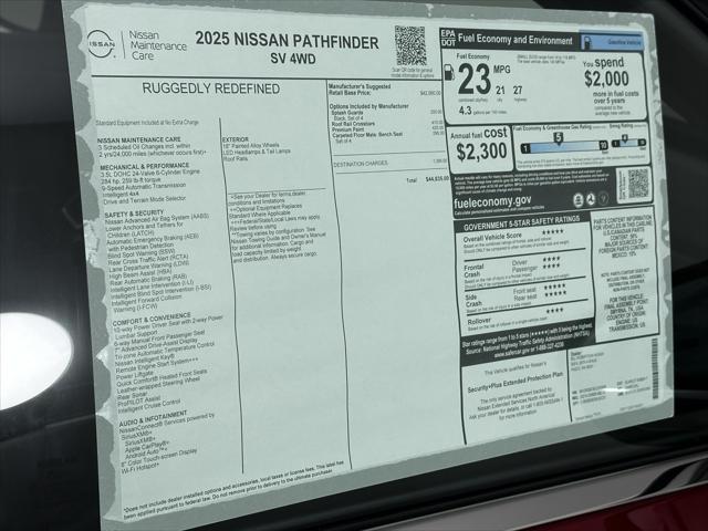 new 2025 Nissan Pathfinder car, priced at $43,499