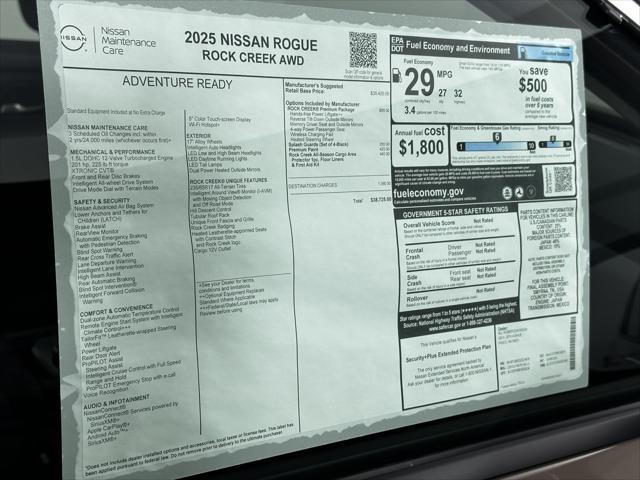 new 2025 Nissan Rogue car, priced at $38,725