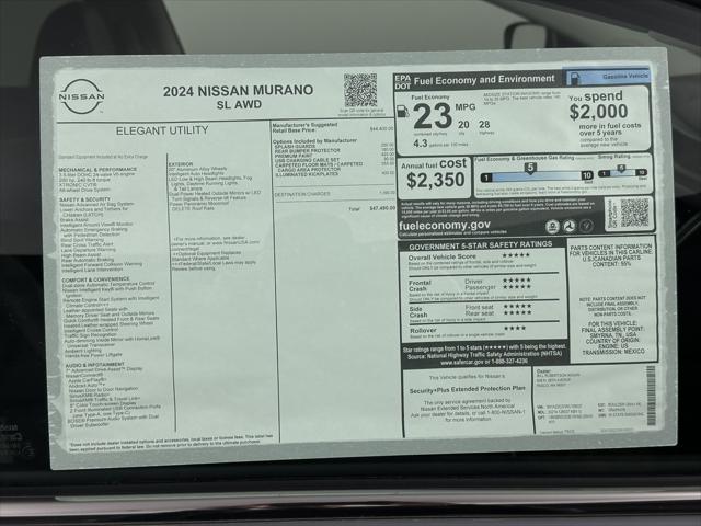 new 2024 Nissan Murano car, priced at $47,490