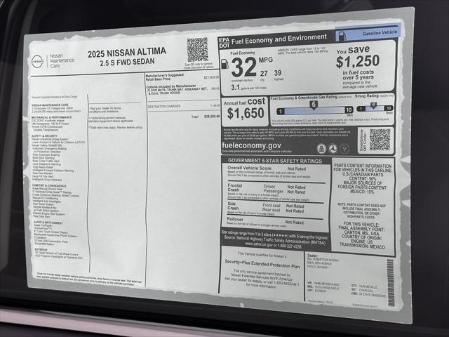 new 2025 Nissan Altima car, priced at $26,999