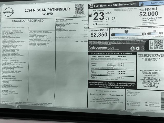 new 2024 Nissan Pathfinder car, priced at $44,135