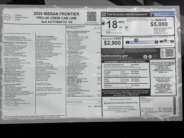 new 2025 Nissan Frontier car, priced at $55,425