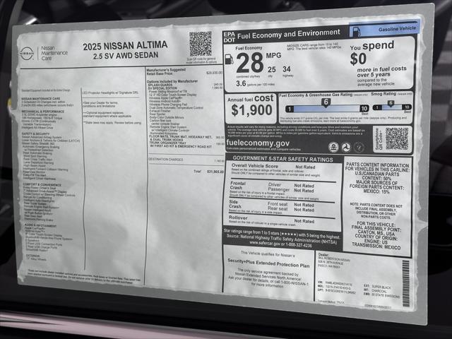 new 2025 Nissan Altima car, priced at $31,965