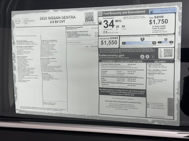 new 2025 Nissan Sentra car, priced at $23,499