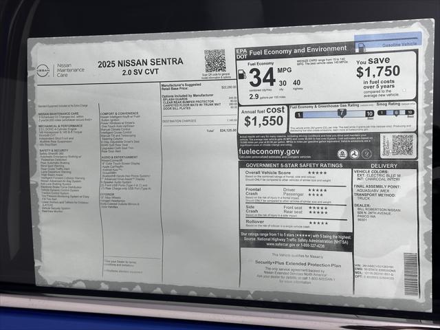 new 2025 Nissan Sentra car, priced at $23,495