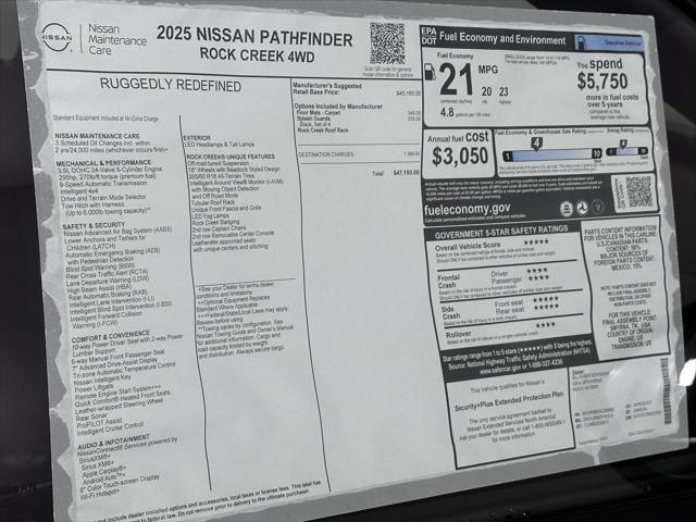 new 2025 Nissan Pathfinder car, priced at $45,499