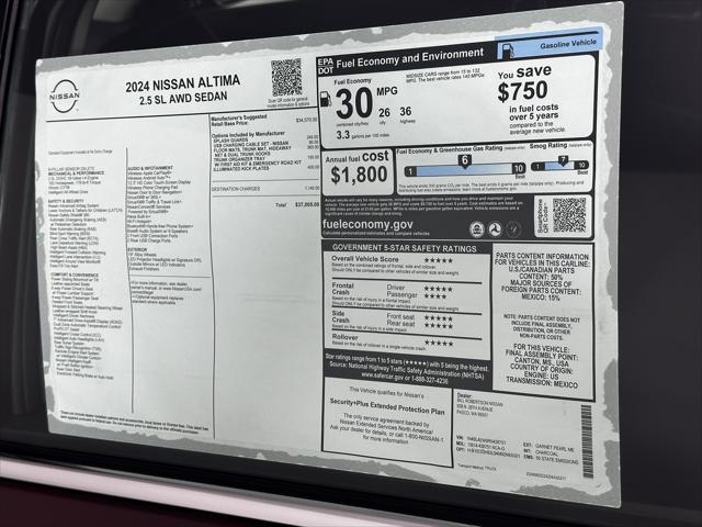 new 2024 Nissan Altima car, priced at $35,799