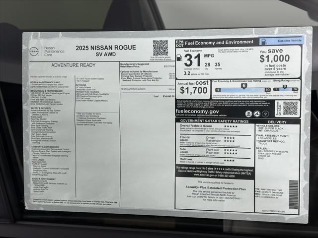 new 2025 Nissan Rogue car, priced at $34,640